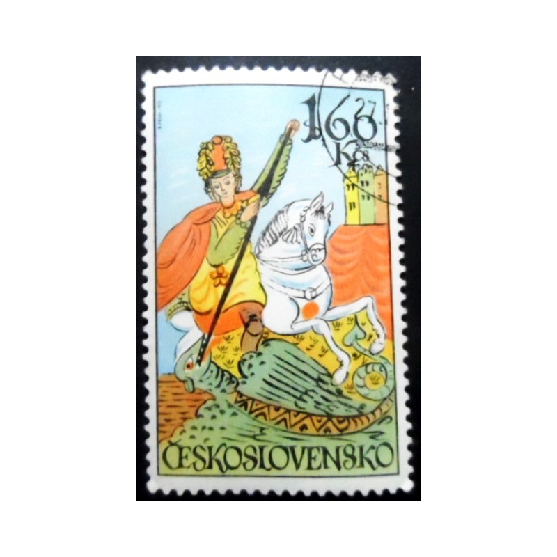 Selo postal da Tchecoslováquia de 1972 St. George