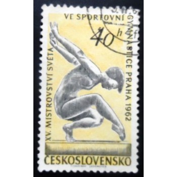 Selo postal da Tchecoslováquia de 1962 Gymnastics