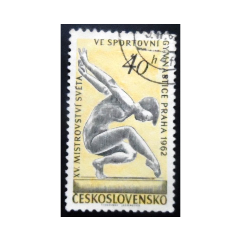 Selo postal da Tchecoslováquia de 1962 Gymnastics