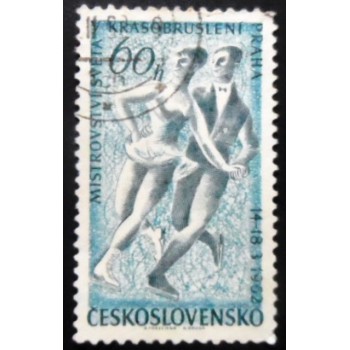 Selo postal da Tchecoslováquia de 1962 Figure Skating