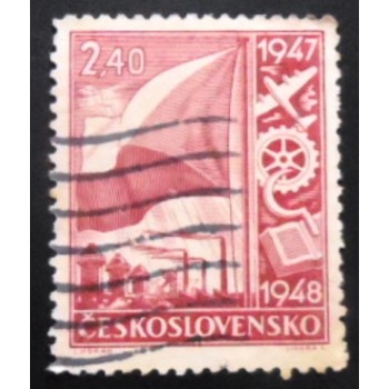 Selo postal da Tchecoslováquia de 1947 Symbolism of the national economy 2,40