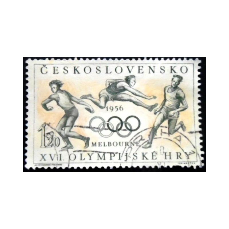 Selo postal da Tchecoslováquia de 1956 Olympic Games Melbourne 1,20