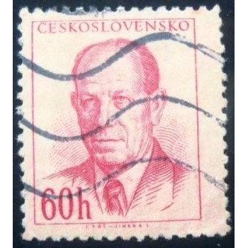 Imagem similar à do selo postal da Tchecoslováquia de 1953 Antonín Zápotocký 60