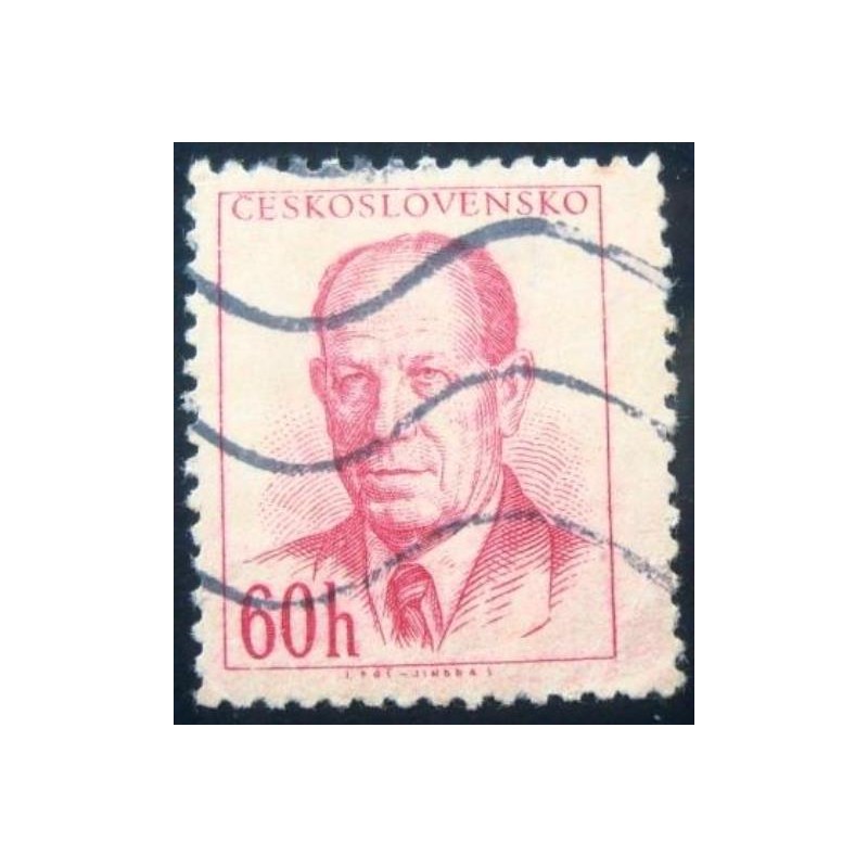 Imagem similar à do selo postal da Tchecoslováquia de 1953 Antonín Zápotocký 60