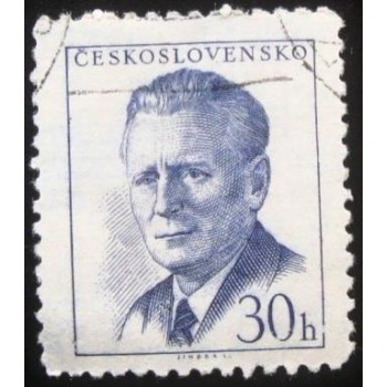 Imagem similar à do selo postal da Tchecoslováquia de 1958 Antonín Novotný 30