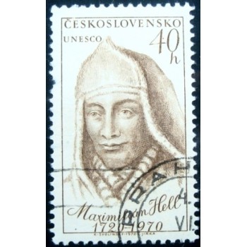 Selo postal da Tchecoslováquia de 1970 Maximilian Hell