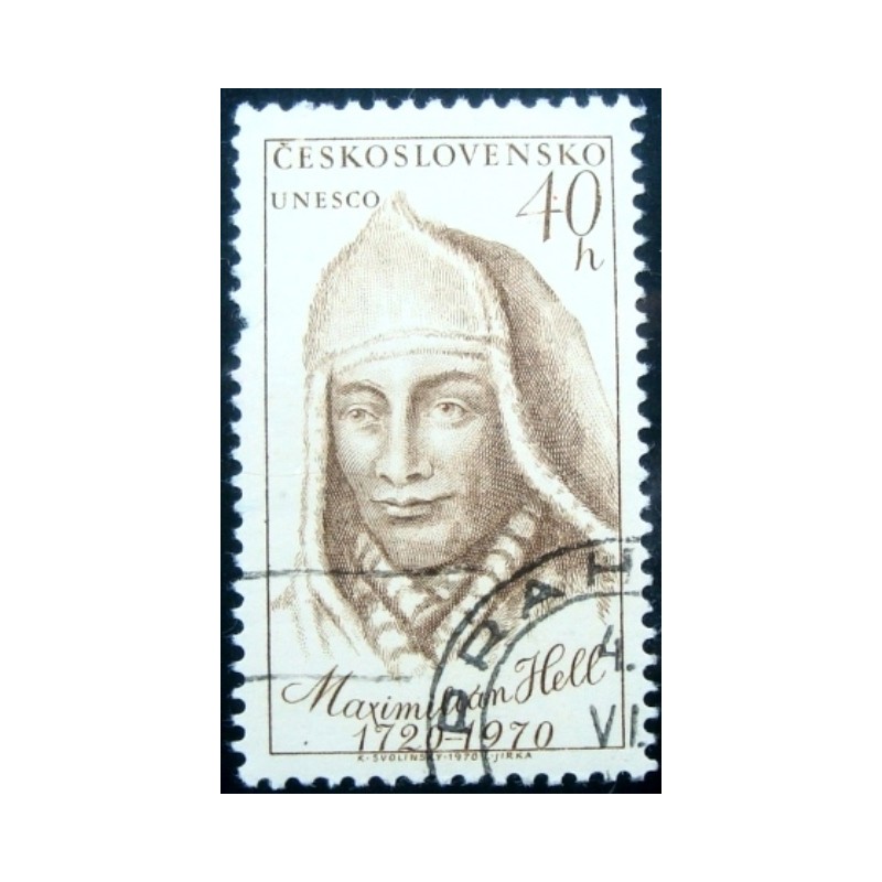 Selo postal da Tchecoslováquia de 1970 Maximilian Hell