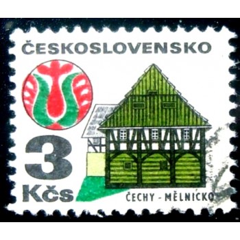 Imagem similar à do selo postal da Tchecoslováquia de 1972 Čechy Mělnicko U