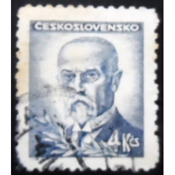 Selo postal da Tchecoslováquia de 1946 Tomáš Garrigue Masaryk