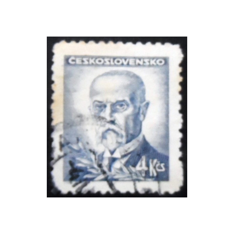 Selo postal da Tchecoslováquia de 1946 Tomáš Garrigue Masaryk