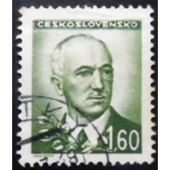 Selo postal da Tchecoslováquia de 1945 Dr.  Edvard Beneš 1,60 U