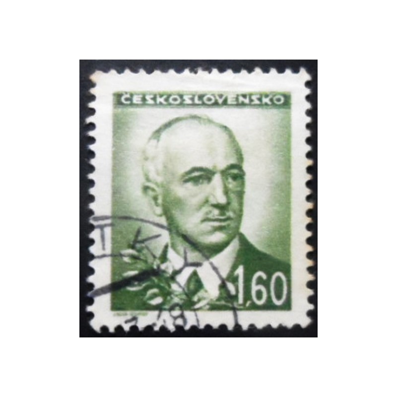 Selo postal da Tchecoslováquia de 1945 Dr.  Edvard Beneš 1,60 U