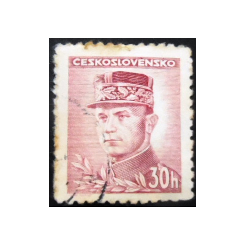 Selo postal da Tchecoslováquia d 30e 1945 Milan Rastislav Štefánik 30