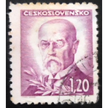 Imagem similar à do selo postal da Tchecoslováquia de 1945 Tomáš Garrigue Masaryk