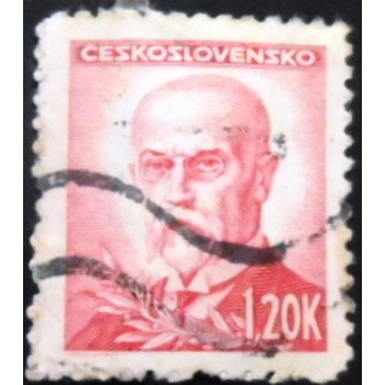 Selo postal da Tchecoslováquia de 1945 Tomáš Garrigue Masaryk 1,20