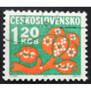 Selo postal da Tchecoslováquia de 1972 Flower Ornaments 1,20