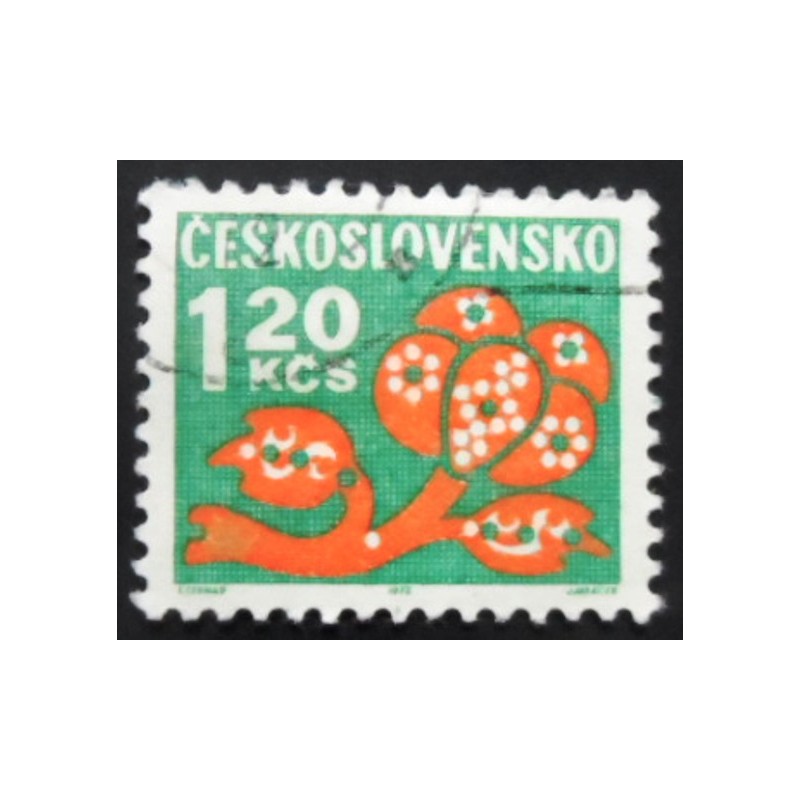 Selo postal da Tchecoslováquia de 1972 Flower Ornaments 1,20