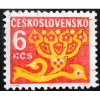 Selo postal da Tchecoslováquia de 1972 Flower Ornaments 6