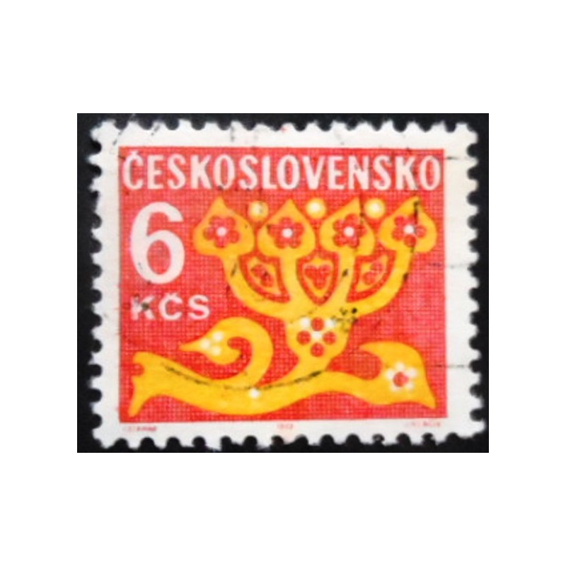 Selo postal da Tchecoslováquia de 1972 Flower Ornaments 6