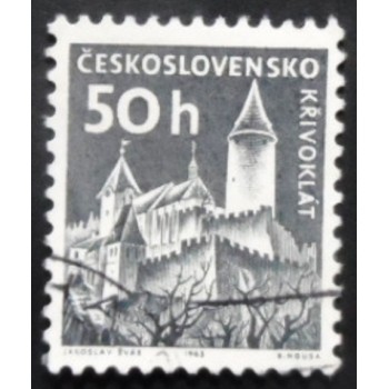 Selo postal da Tchecoslováquia de 1963 Křivoklát Castle