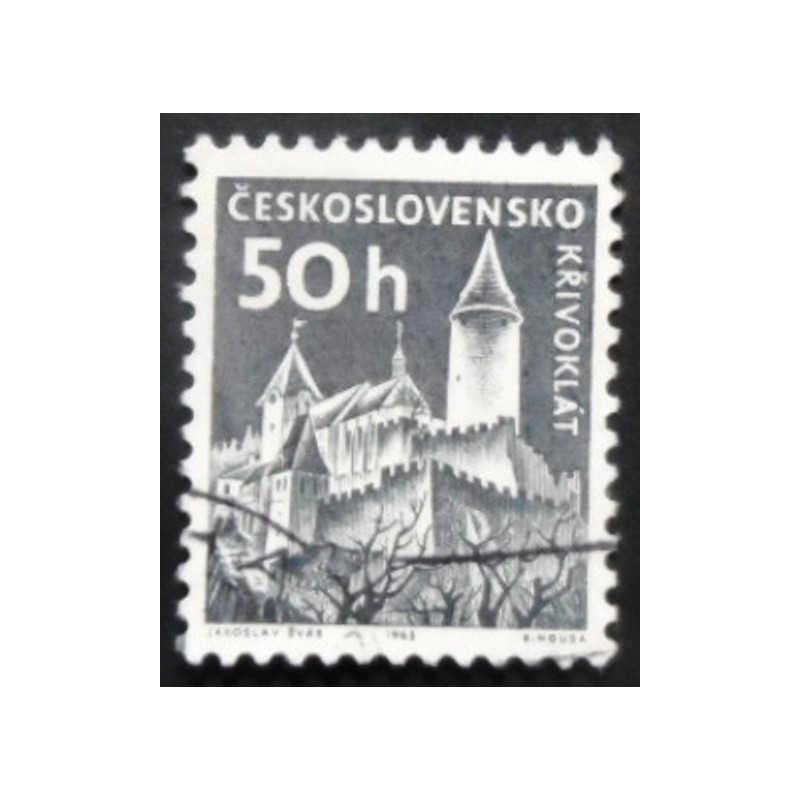 Selo postal da Tchecoslováquia de 1963 Křivoklát Castle