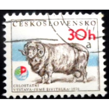 Selo postal da Tchecoslováquia de 1976 Merino Ram