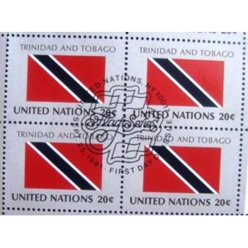 Quadra de selos postais Nações Unidas Nova Iorque de 1981 Trinidad & Tobago