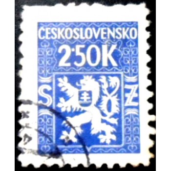 Selo postal da Tchecoslováquia de 1945 Coat of Arms 2,50