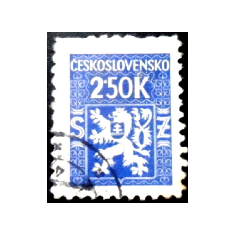 Selo postal da Tchecoslováquia de 1945 Coat of Arms 2,50