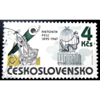 Selo postal da Tchecoslováquia de 1985 Antonin Pelc