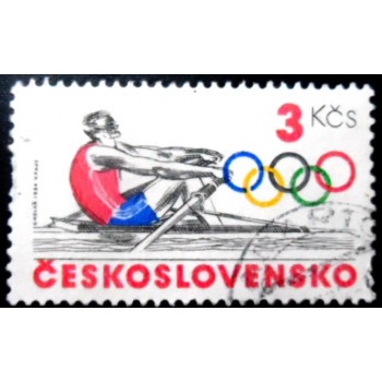 Selo postal da Tchecoslováquia de 1984 Rowing