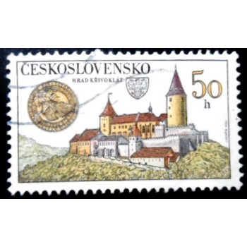 Selo postal da Tchecoslováquia de 1982 Křivoklát Castle