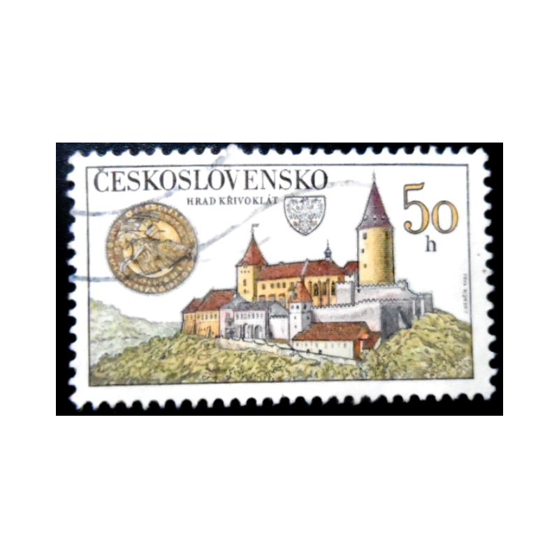 Selo postal da Tchecoslováquia de 1982 Křivoklát Castle