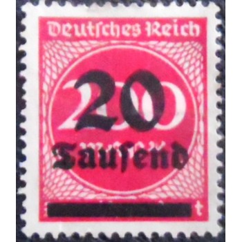 Selo postal Alemanha Reich de 1923 Surcharge 20T on 200m