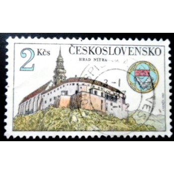 Selo postal da Tchecoslováquia de 1982 Nitra Castle