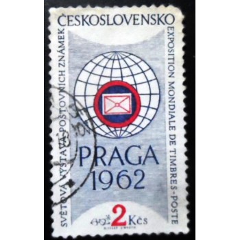 Selo postal da Tchecoslováquia de 1961 Praga World Stamp Exhibition