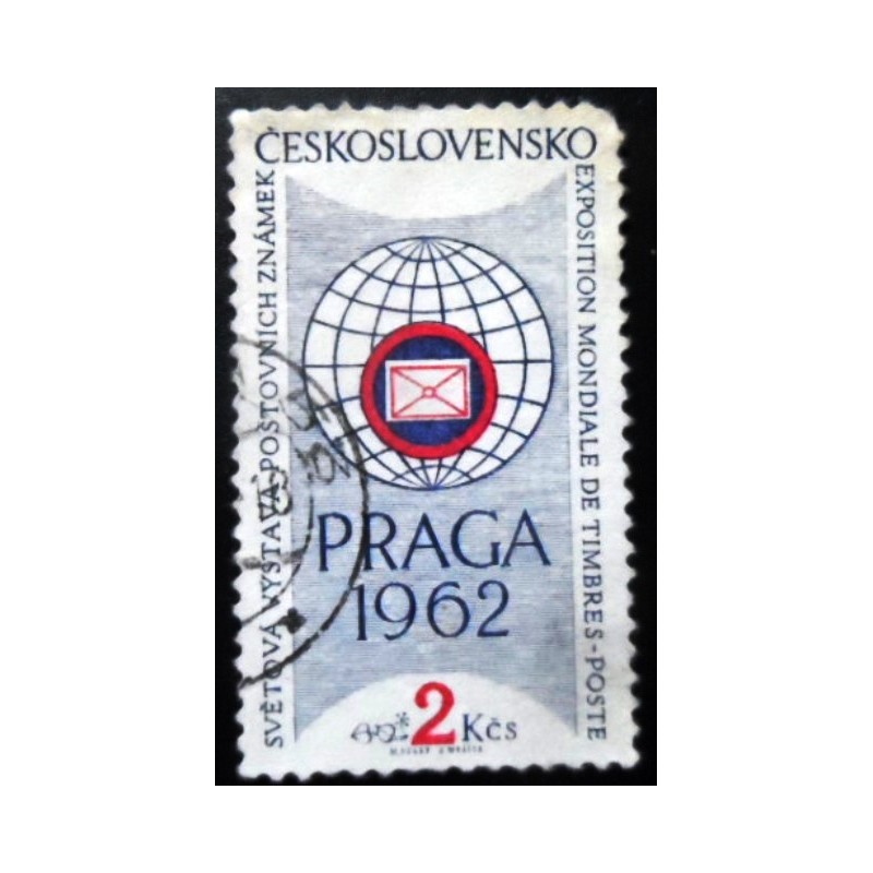 Selo postal da Tchecoslováquia de 1961 Praga World Stamp Exhibition