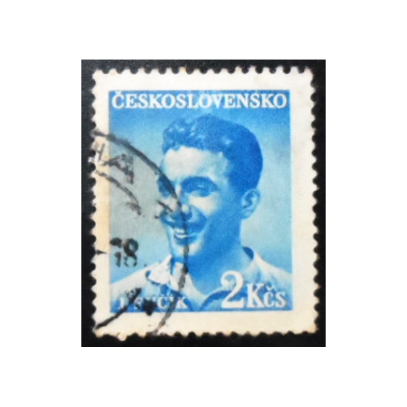 Selo postal da Tchecoslováquia de 1949 Julius Fučík U