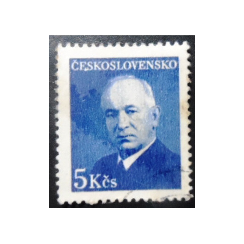 Selo postal da Tchecoslováquia de 1948 Dr. Edvard Beneš  5