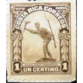 Selo postal da Costa Rica de 1910 Juan Santamaria Monument