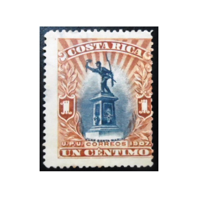 Selo postal da Costa Rica de 1907 Juan Santamaria