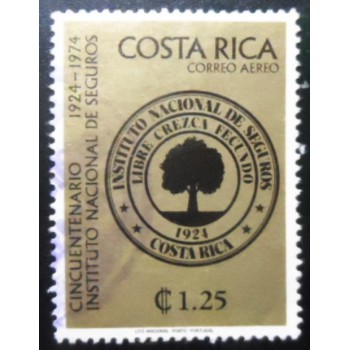 Selo postal da Costa Rica de 1974 INS Emblem