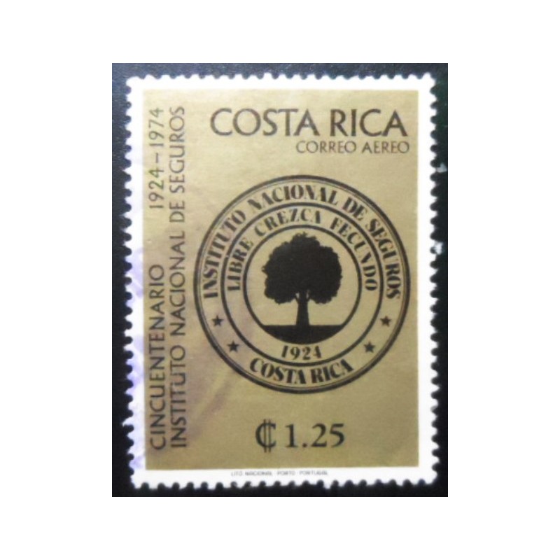 Selo postal da Costa Rica de 1974 INS Emblem