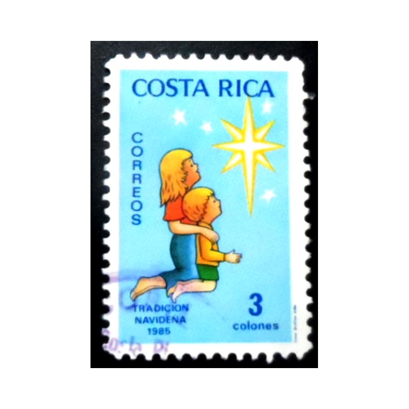 Selo postal da Costa Rica de 1985 Children Looking to the Stars