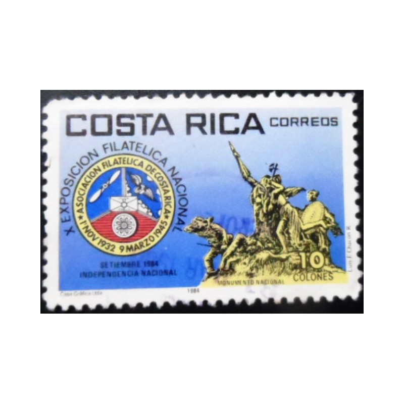 Selo postal da Costa Rica de 1984 Tribute to the National Monument