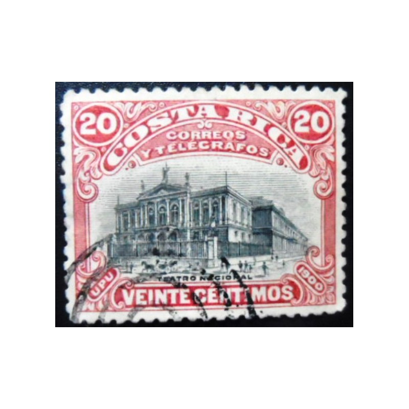 Selo postal da Costa Rica de 1901 National Theatre