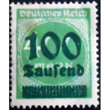 Imagem do Selo postal Alemanha Reich de 1923 Surcharge 100T on 400m