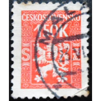 Selo postal da Tchecoslováquia de 1945 Coat of Arms 1,50