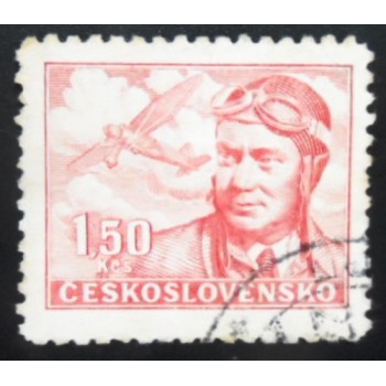 Selo postal da Tchecoslováquia de 1946 Frantisek Novak