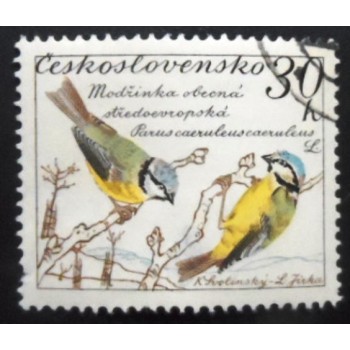 Selo postal da Tchecoslováquia de 1959 Blue Tit